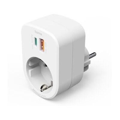 Hama 3-voudige stekkerdoos met 1 USB-C PD, 1 USB-A, 1 geaard contact, 30W Hama 3-voudige stekkerdoos met 1 USB-C PD, 1 USB-A, 1 geaard contact, 30W