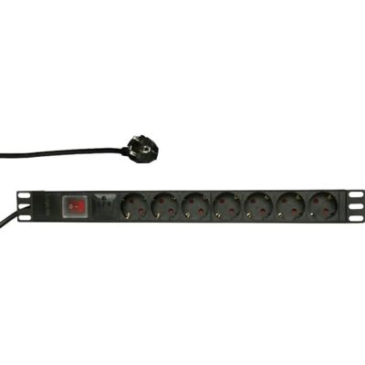 Logilink Professional PDU7C01 hoogwaardige stekkerdoos 19 inch 7-voudig CEE7/3 (geaard contact) met overspanningsbeveiliging en aan/uit-schakelaar, zwart Logilink Professional PDU7C01 hoogwaardige stekkerdoos 19 inch 7-voudig CEE7/3 (geaard contact) met overspanningsbeveiliging en aan/uit-schakelaar, zwart