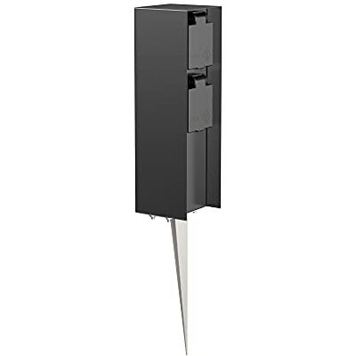 ledscom.de POMI Tuinstekkerzuil met grondpen voor buiten, IP44, 2-voudig, zwart, hoekig, 23 cm ledscom.de POMI Tuinstekkerzuil met grondpen voor buiten, IP44, 2-voudig, zwart, hoekig, 23 cm