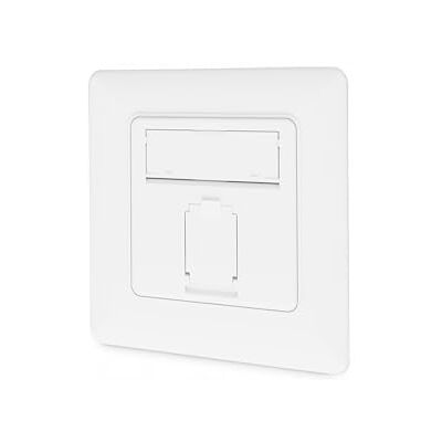 Digitus LSA Cat-6A aansluitdoos, 1 RJ45-poort, inbouw of opbouw, netwerkstopcontact, stroomvoorziening vier zijden, geschikt voor design, 10 Gbps, afgeschermd, PoE-compatibel, wit RAL9003 Digitus LSA Cat-6A aansluitdoos, 1 RJ45-poort, inbouw of opbouw, netwerkstopcontact, stroomvoorziening vier zijden, geschikt voor design, 10 Gbps, afgeschermd, PoE-compatibel, wit RAL9003