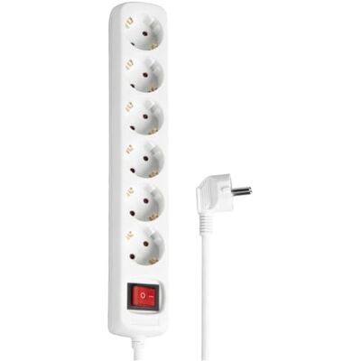 Hama Stekkerdoos 6-voudig (meervoudige stekkerdoos met Save Energy-schakelaar voor stroombesparing, sleuven 45 graden gedraaid, kabel 1,4 m, GS-getest, meervoudige stekker voor thuiskantoor) wit Hama Stekkerdoos 6-voudig (meervoudige stekkerdoos met Save Energy-schakelaar voor stroombesparing, sleuven 45 graden gedraaid, kabel 1,4 m, GS-getest, meervoudige stekker voor thuiskantoor) wit
