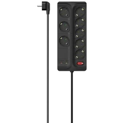 Hama Stekkerdoos, 8-voudig, overspanningsschakelaar, 1,5 m, zwart Hama Stekkerdoos, 8-voudig, overspanningsschakelaar, 1,5 m, zwart