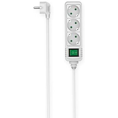 Hama Stekkerdoos 3-voudige Schuko stekker 3 meter kabel wit met aan-/uitschakelaar Hama Stekkerdoos 3-voudige Schuko stekker 3 meter kabel wit met aan-/uitschakelaar