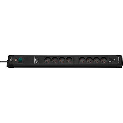 Brennenstuhl Premium Line stekkerdoos met USB-oplader, overspanningsbeveiliging en 8 stopcontacten met schakelaar (verstelbaar met 3 m kabel, 2 USB-poorten 5 V/3,1 A, gemaakt in Frankrijk) zwart Brennenstuhl Premium Line stekkerdoos met USB-oplader, overspanningsbeveiliging en 8 stopcontacten met schakelaar (verstelbaar met 3 m kabel, 2 USB-poorten 5 V/3,1 A, gemaakt in Frankrijk) zwart
