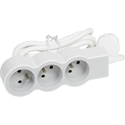 Legrand 049488 Verlengkabel met 3 stopcontacten, met aarding, 3 m, wit en lichtgrijs, kleurloos, eenheidsmaat Legrand 049488 Verlengkabel met 3 stopcontacten, met aarding, 3 m, wit en lichtgrijs, kleurloos, eenheidsmaat