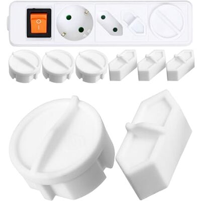 Your Day Mate Set van 8 witte siliconen stopcontactafdekkingen spatwater- en stofbescherming deksel voor SchuKo type F stopcontact en eurostekker type C voor stekkerdoos, stopcontact Your Day Mate Set van 8 witte siliconen stopcontactafdekkingen spatwater- en stofbescherming deksel voor SchuKo type F stopcontact en eurostekker type C voor stekkerdoos, stopcontact