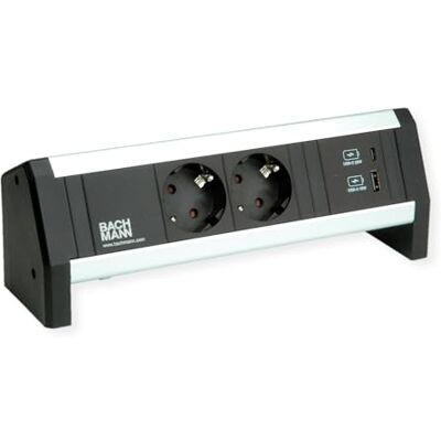 Bachmann Desk 2 x geaarde contact, 1 x USB A&C, USB-oplader 22 W, oplader, GST18 Bachmann Desk 2 x geaarde contact, 1 x USB A&C, USB-oplader 22 W, oplader, GST18