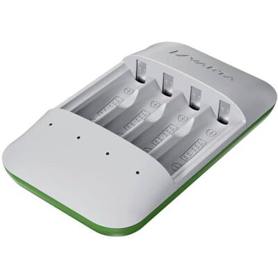 Varta Acculader, batterijlader voor oplaadbare AA/AAA batterijen, Eco Charger Pro, enkele lading, behuizing van 75% gerecycled materiaal, niet uitgerust Varta Acculader, batterijlader voor oplaadbare AA/AAA batterijen, Eco Charger Pro, enkele lading, behuizing van 75% gerecycled materiaal, niet uitgerust