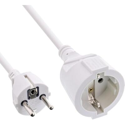 InLine Verlengkabel 16405 Watt met geaard contact en bus, 5 m, wit InLine Verlengkabel 16405 Watt met geaard contact en bus, 5 m, wit