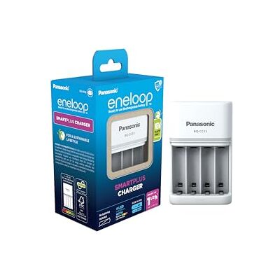 Eneloop SmartPlus oplader voor 1-4 Ni-MH AA/AAA batterijen, met 10 veiligheidsfuncties Eneloop SmartPlus oplader voor 1-4 Ni-MH AA/AAA batterijen, met 10 veiligheidsfuncties