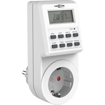 Ansmann 1260-0009 Digitale stekkertimer, dagprogramma, weekprogramma, 3680 W, willekeurige functie Ansmann 1260-0009 Digitale stekkertimer, dagprogramma, weekprogramma, 3680 W, willekeurige functie