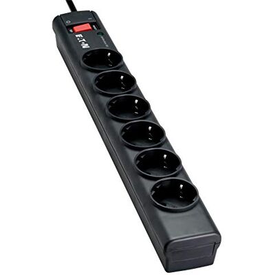 Eaton Stekkerdoos / overspanningsbeveiliging Protection Strip 6 FR PS6F 6 Franse stopcontacten zwart Eaton Stekkerdoos / overspanningsbeveiliging Protection Strip 6 FR PS6F 6 Franse stopcontacten zwart
