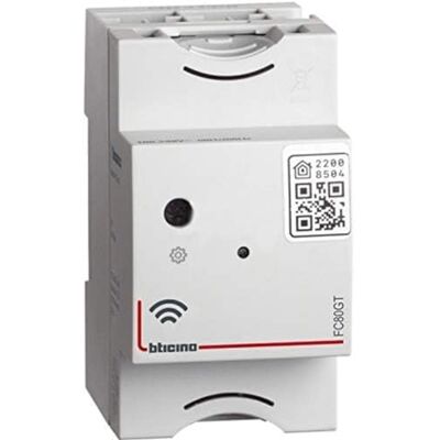 Bticino Wi-Fi FC80GT Gateway DIN Smart voor de afstandsbediening van lichten, rolluiken, stopcontacten en lasten die door het schakelbord worden gevoed met de Home-app en bediening met Bticino Wi-Fi FC80GT Gateway DIN Smart voor de afstandsbediening van lichten, rolluiken, stopcontacten en lasten die door het schakelbord worden gevoed met de Home-app en bediening met