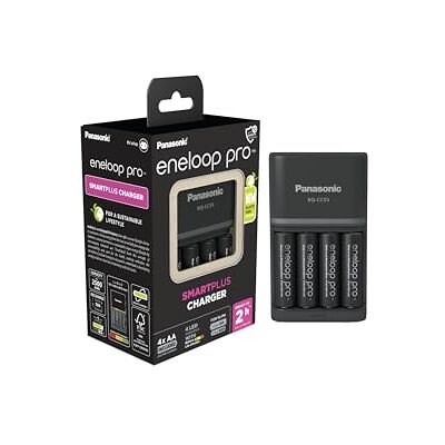 Eneloop SmartPlus oplader voor 1 tot 4 AA/AAA Ni-MH-batterijen, inclusief 4 pro AA/Mignon batterijen en 10 veiligheidsfuncties Eneloop SmartPlus oplader voor 1 tot 4 AA/AAA Ni-MH-batterijen, inclusief 4 pro AA/Mignon batterijen en 10 veiligheidsfuncties