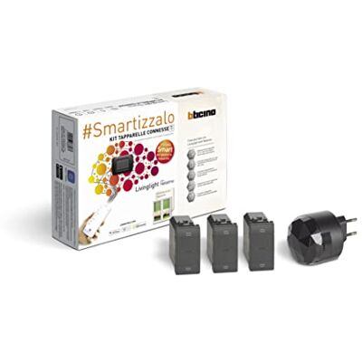 Bticino Livinglight Smart SL3602KIT Smart rolluikset met apps of spraakassistenten, 1 x S36GWGC plug-in gateway zwart en 3 x spraakopdrachten antraciet L4027C Bticino Livinglight Smart SL3602KIT Smart rolluikset met apps of spraakassistenten, 1 x S36GWGC plug-in gateway zwart en 3 x spraakopdrachten antraciet L4027C