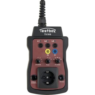 Testboy TV 910 testadapter voor laadstations, EVSE-adapter (voor Wallbox met en zonder kabel, led-display en Schuko-stopcontact, CAT III 400 V, elektriciengereedschap met tas) Testboy TV 910 testadapter voor laadstations, EVSE-adapter (voor Wallbox met en zonder kabel, led-display en Schuko-stopcontact, CAT III 400 V, elektriciengereedschap met tas)