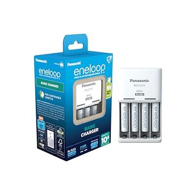 Eneloop Basic-oplader voor 2 of 4 Ni-MH AA/AAA batterijen. Nieuwe veiligheidsfuncties, inclusief 4 x AAA/Micro batterijen, versterkte capaciteit en 6 veiligheidsfuncties Eneloop Basic-oplader voor 2 of 4 Ni-MH AA/AAA batterijen. Nieuwe veiligheidsfuncties, inclusief 4 x AAA/Micro batterijen, versterkte capaciteit en 6 veiligheidsfuncties