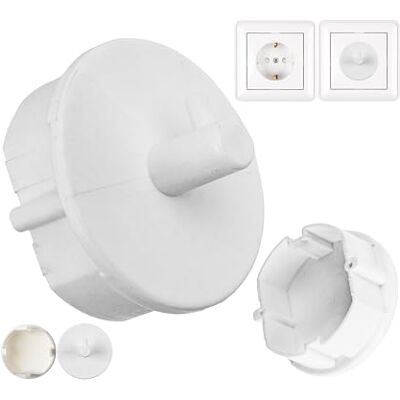 Your Day Mate Stopcontactdoos met haken, 4-delig, wit, stekkerbescherming tegen stof, spatwater, vuil, voor SchuKo stopcontact type F Your Day Mate Stopcontactdoos met haken, 4-delig, wit, stekkerbescherming tegen stof, spatwater, vuil, voor SchuKo stopcontact type F