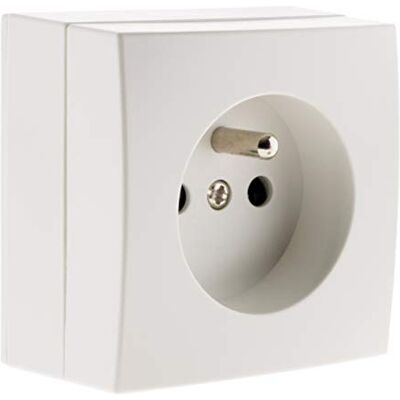 Zenitech Bel'Vue opbouwstopcontact, 2P+T, 16A, wit Zenitech Bel'Vue opbouwstopcontact, 2P+T, 16A, wit