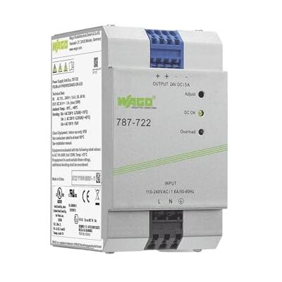 WAGO EPSITRON® ECO Power 787-722 DIN-rail voeding 24V/DC 5A 120W Aantal uitgangen: 1 WAGO EPSITRON® ECO Power 787-722 DIN-rail voeding 24V/DC 5A 120W Aantal uitgangen: 1