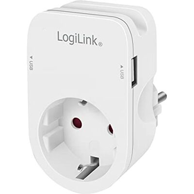 Logilink PA0247 stekkeradapter (CEE 7/3) met 2 USB-poorten (2 USB-A) en smartphonehouder Logilink PA0247 stekkeradapter (CEE 7/3) met 2 USB-poorten (2 USB-A) en smartphonehouder