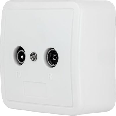 REV Standaard antenneaansluiting, opbouw/inbouw (TV/RF) met deksel, wit REV Standaard antenneaansluiting, opbouw/inbouw (TV/RF) met deksel, wit