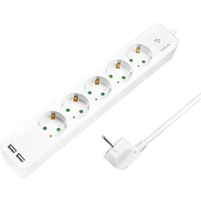 Logilink LPS249U stekkerdoos 5-voudig (5x CEE 7/3) + 2x USB-A met aan/uit-schakelaar en beschermingsklasse IP20, kabellengte = 1,5 m, wit 5 + 2 stopcontacten Logilink LPS249U stekkerdoos 5-voudig (5x CEE 7/3) + 2x USB-A met aan/uit-schakelaar en beschermingsklasse IP20, kabellengte = 1,5 m, wit 5 + 2 stopcontacten