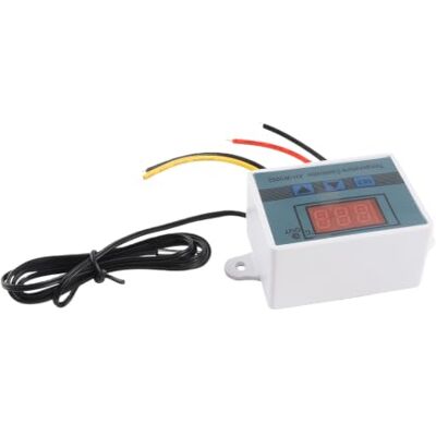 Walfront Digitale temperatuurregelaar, voorbedrade thermostaat met waterdichte sensor, XH-W3002, 2 verwarmings- en koelniveaus (DC12V) Walfront Digitale temperatuurregelaar, voorbedrade thermostaat met waterdichte sensor, XH-W3002, 2 verwarmings- en koelniveaus (DC12V)