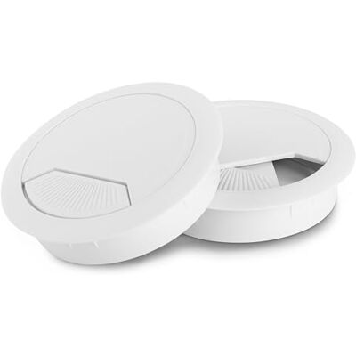 LouMaxx 2 stuks witte bureaukabeldoorvoer Kabeldoorvoer Ø 60 mm Tafelkabeldoorvoer van stevig kunststof Precies passende kabelgoot met stabiele tafelkabelgoot LouMaxx 2 stuks witte bureaukabeldoorvoer Kabeldoorvoer Ø 60 mm Tafelkabeldoorvoer van stevig kunststof Precies passende kabelgoot met stabiele tafelkabelgoot