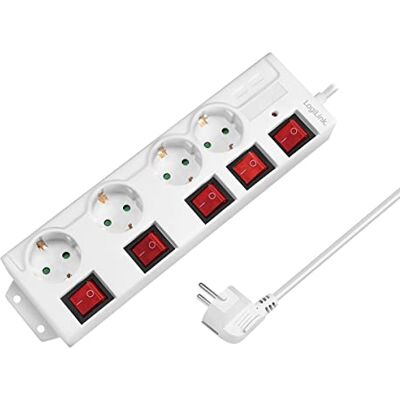 Logilink LPS252 4-voudige stekkerdoos (CEE 7/3) met 5 aan/uit-schakelaars, met overspanningsbeveiliging + geïntegreerde veiligheidssluiter (verhoogde aanraakbeveiliging) Logilink LPS252 4-voudige stekkerdoos (CEE 7/3) met 5 aan/uit-schakelaars, met overspanningsbeveiliging + geïntegreerde veiligheidssluiter (verhoogde aanraakbeveiliging)