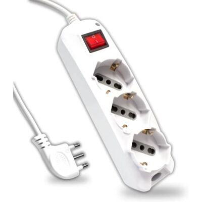V-TAC Stekkerdoos met schakelaar en 1,5 m kabel 3 stopcontacten 10/16 A bipasso + Shuko stopcontact 16A stopcontact voor thuis, kantoor, winkel kleur wit V-TAC Stekkerdoos met schakelaar en 1,5 m kabel 3 stopcontacten 10/16 A bipasso + Shuko stopcontact 16A stopcontact voor thuis, kantoor, winkel kleur wit