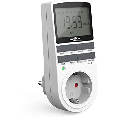 Ansmann Programmer Socket AES4 (1 PCE) Timer Energiebesparend stopcontact met 10 praktische programma's Instelbaar stopcontact voor verlichting, TV, WiFi router, etc. Ansmann Programmer Socket AES4 (1 PCE) Timer Energiebesparend stopcontact met 10 praktische programma's Instelbaar stopcontact voor verlichting, TV, WiFi router, etc.