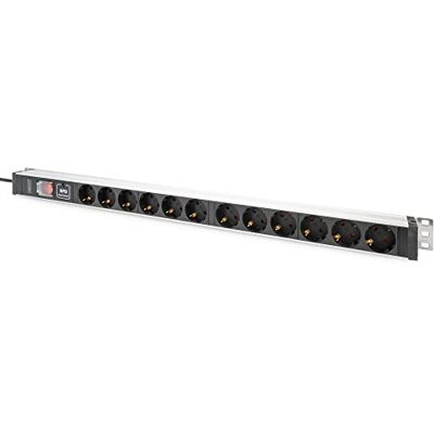 Digitus DN-95435 stekkerdoos 12-voudig met schakelaar en overspanningsbeveiliging verticale montage in netwerk- of serverkast Digitus DN-95435 stekkerdoos 12-voudig met schakelaar en overspanningsbeveiliging verticale montage in netwerk- of serverkast