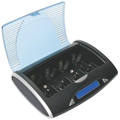 Velleman Universele snellader/ontlader, met lcd-display, geschikt voor NiMH AA, AAA, C, D, 9 V batterijen, met USB-uitgang, microprocessorbediening, led-indicator tijdens het opladen, adapter Velleman Universele snellader/ontlader, met lcd-display, geschikt voor NiMH AA, AAA, C, D, 9 V batterijen, met USB-uitgang, microprocessorbediening, led-indicator tijdens het opladen, adapter