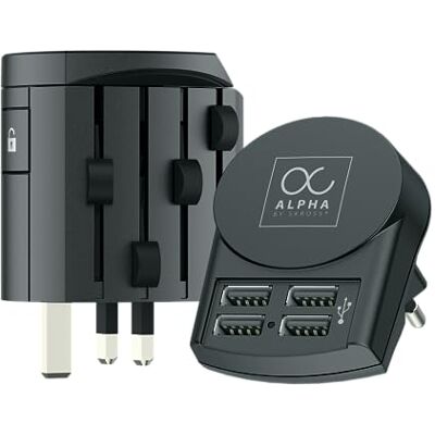 SKROSS Alpha + 4 USB Universele reisadapter van de wereld naar de wereld Spanning: 100V 1000W / 250V 2500W 10A voor laptop en haarsteniaan + 4 USB (24W 4.8A) SKROSS Alpha + 4 USB Universele reisadapter van de wereld naar de wereld Spanning: 100V 1000W / 250V 2500W 10A voor laptop en haarsteniaan + 4 USB (24W 4.8A)