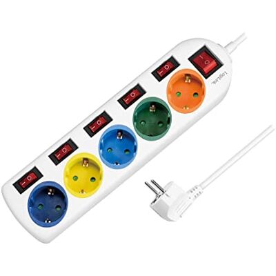 Logilink LPS258 5-voudige stekkerdoos (CEE 7/3) met 6 aan/uit-schakelaars, met overspanningsbeveiliging + geïntegreerde veiligheidssluiter (verhoogde aanraakbeveiliging) Logilink LPS258 5-voudige stekkerdoos (CEE 7/3) met 6 aan/uit-schakelaars, met overspanningsbeveiliging + geïntegreerde veiligheidssluiter (verhoogde aanraakbeveiliging)