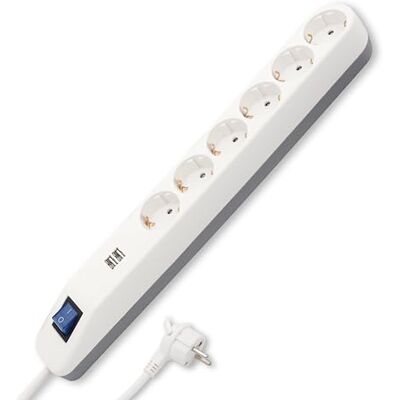 REV 0014648100 ICE stekkerdoos 6-voudig + 2 USB-poorten, kabel 1,5 m, max. 3680 W, wit REV 0014648100 ICE stekkerdoos 6-voudig + 2 USB-poorten, kabel 1,5 m, max. 3680 W, wit
