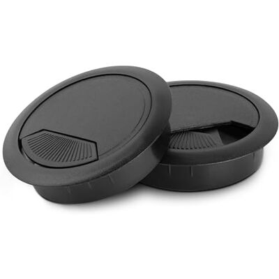 LouMaxx 2 stuks zwarte bureaukabelgoot Kabeldoorvoer Ø 60 mm Tafelkabeldoorvoer van stevig kunststof Precies passende kabelgoot met stabiele tafelkabelgoot LouMaxx 2 stuks zwarte bureaukabelgoot Kabeldoorvoer Ø 60 mm Tafelkabeldoorvoer van stevig kunststof Precies passende kabelgoot met stabiele tafelkabelgoot