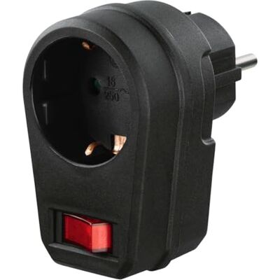 Hama Stopcontactadapter met schakelaar, zwart Hama Stopcontactadapter met schakelaar, zwart
