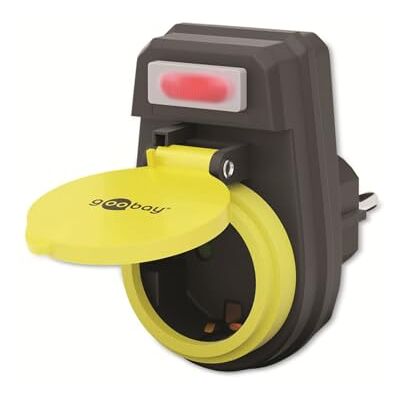 goobay 41266 geaard stopcontact, IP44, spatwaterdicht, 1-voudige stekkeradapter met beschermkap en lichtschakelaar, geschikt voor goobay 41266 geaard stopcontact, IP44, spatwaterdicht, 1-voudige stekkeradapter met beschermkap en lichtschakelaar, geschikt voor
