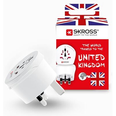 SKROSS 1.500225-E World to UK Universele reisadapter voor VK Spanning en vermogen 100V 700W / 250V 1750W Bescherming elektrische schokken SKROSS 1.500225-E World to UK Universele reisadapter voor VK Spanning en vermogen 100V 700W / 250V 1750W Bescherming elektrische schokken