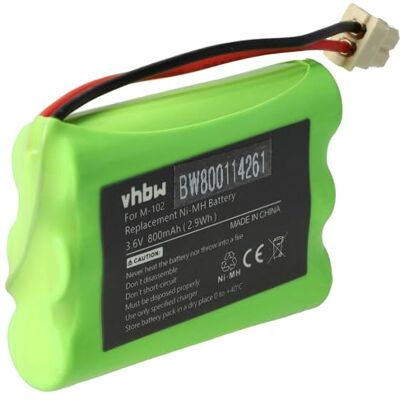 vhbw Vervangende batterij voor Maxuss M102 voor vaste draadloze telefoon (800 mAh, 3,6 V, NiMH) vhbw Vervangende batterij voor Maxuss M102 voor vaste draadloze telefoon (800 mAh, 3,6 V, NiMH)