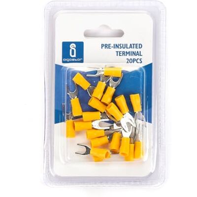 VoltShine Voorgeïsoleerde terminal SV1.25-4 geel (20 stuks/blister). Ideaal voor veilige en efficiënte elektrische aansluitingen. Bestendig, eenvoudig te gebruiken voor elektrische projecten. VoltShine Voorgeïsoleerde terminal SV1.25-4 geel (20 stuks/blister). Ideaal voor veilige en efficiënte elektrische aansluitingen. Bestendig, eenvoudig te gebruiken voor elektrische projecten.