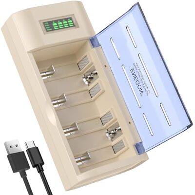 ENEGON Universele acculader voor oplaadbare C D AA AAA 9 V Ni-MH NI-CD batterijen met ontlaadfunctie en lcd-display, snellader AA AAA batterij ENEGON Universele acculader voor oplaadbare C D AA AAA 9 V Ni-MH NI-CD batterijen met ontlaadfunctie en lcd-display, snellader AA AAA batterij