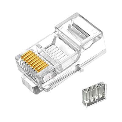 VIVOCH 50 stuks Cat6 RJ45-connectoren, Cat6 Plugs, 2-delige Crystal Unshielded RJ45 Ends UTP 8P8C Modular Network Plug Connector VIVOCH 50 stuks Cat6 RJ45-connectoren, Cat6 Plugs, 2-delige Crystal Unshielded RJ45 Ends UTP 8P8C Modular Network Plug Connector