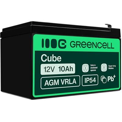 Green Cell AGM VRLA accu 12 V 10 Ah – reserveaccu voor UPS-systemen, voertuigen voor kinderen, noodstroomvoorziening en toepassingen met frequente cyclus Green Cell AGM VRLA accu 12 V 10 Ah – reserveaccu voor UPS-systemen, voertuigen voor kinderen, noodstroomvoorziening en toepassingen met frequente cyclus