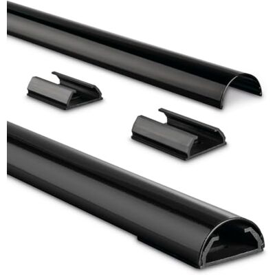Hama Kabeldoorvoer van aluminium, halfrond, 110 x 3,3 x 1,8 cm, zwart Hama Kabeldoorvoer van aluminium, halfrond, 110 x 3,3 x 1,8 cm, zwart