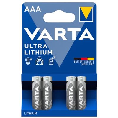 Varta 4 x AAA Micro LR03 batterijen, ideaal voor digitale camera's, speelgoed, GPS, sporttoestellen en outdoor-apparaten Varta 4 x AAA Micro LR03 batterijen, ideaal voor digitale camera's, speelgoed, GPS, sporttoestellen en outdoor-apparaten