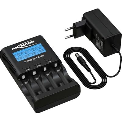Ansmann Powerline 4.2 Pro acculader voor 4 AA/AAA NiMH batterijen met 5 oplaadprogramma's: opladen, ontladen, testen, verfrissen, snel opladen Ansmann Powerline 4.2 Pro acculader voor 4 AA/AAA NiMH batterijen met 5 oplaadprogramma's: opladen, ontladen, testen, verfrissen, snel opladen