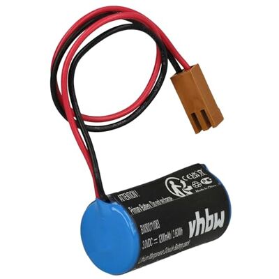 vhbw 1200mAh Li-ion batterij (3V) compatibel met Panasonic AFP8801, FP10SH Units, FP10SH programmeerbare controller vervanging voor BR2/3A, B9712T, CR17335 enz. vhbw 1200mAh Li-ion batterij (3V) compatibel met Panasonic AFP8801, FP10SH Units, FP10SH programmeerbare controller vervanging voor BR2/3A, B9712T, CR17335 enz.